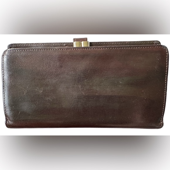 Coach Vintage Kisslock Mahogany Leather Wallet - Picture 2 of 14